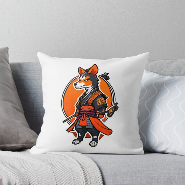 Item preview, Cute Japan samurai katana orange dog designed and sold by KorArtStudio.