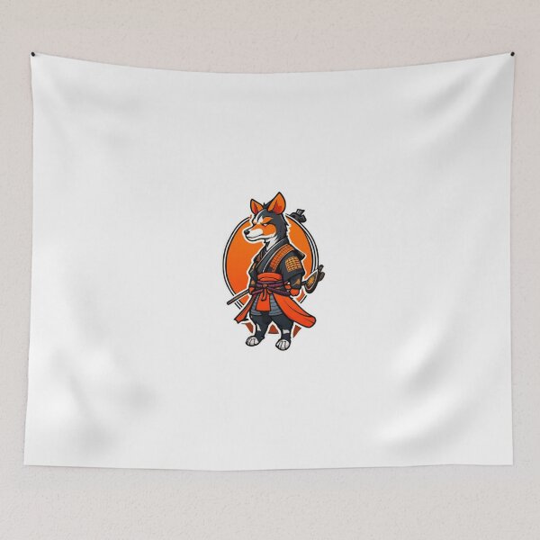 Item preview, Cute Japan samurai katana orange dog designed and sold by KorArtStudio.