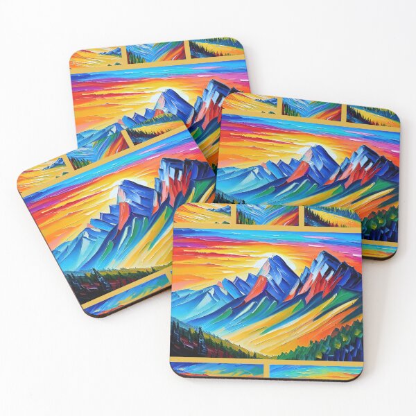 Item preview, Mountain Sunrise Collage Painting designed and sold by Adam Stahlman.