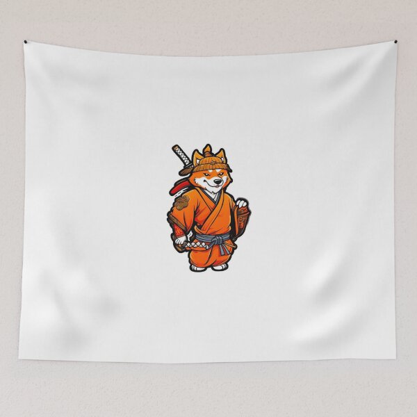 Item preview, Cool Japan samurai katana orange dog designed and sold by KorArtStudio.