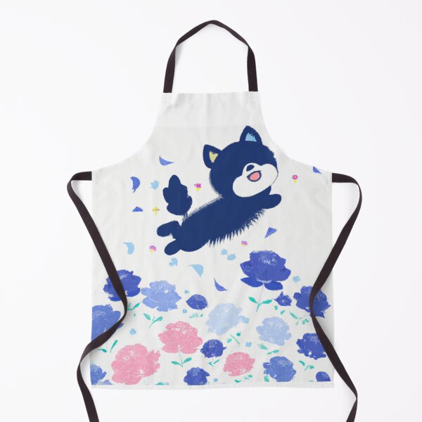 Item preview, navy blue cat flying above flowers designed and sold by janjacbu.