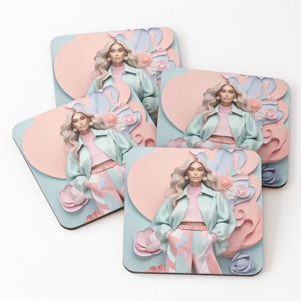 Item preview, beautiful blonde woman fashion in spring pink colors designed and sold by Carlos Gudino.