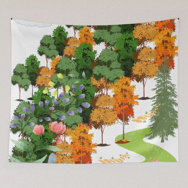 Item preview, autumn- landscape- tree- fall- season- flower- meadow- environment designed and sold by Modern-Tropical.