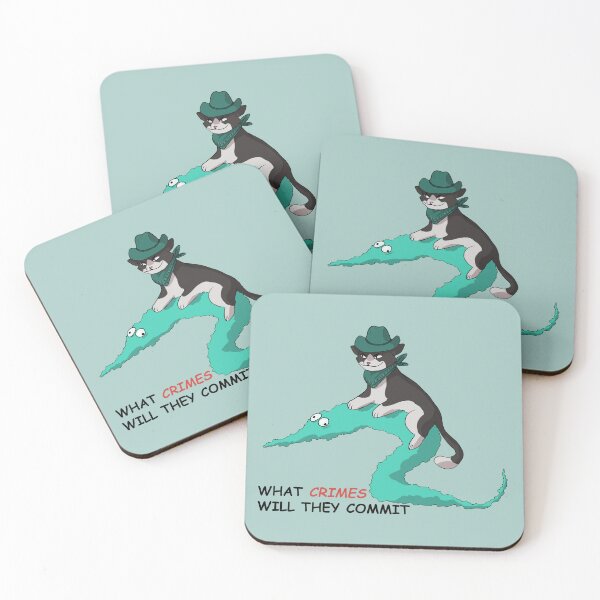 Item preview, cowboy cat and worm (teal) designed and sold by papercreatyre.