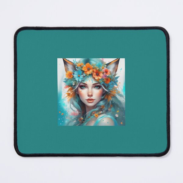 Item preview, Fox Fae With Fox Ears And Blue Hair designed and sold by FlutterbyFairy.