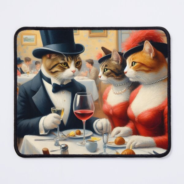 Item preview, Cats in a restaurant - Neoimpressionism designed and sold by Miksugou.