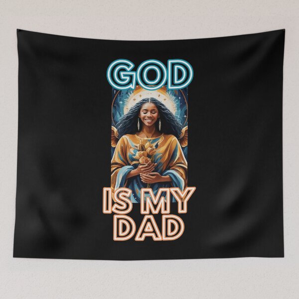 Item preview, God is my dad great women with  blackhairs funny christian gifts for easter designed and sold by thankful-loco.
