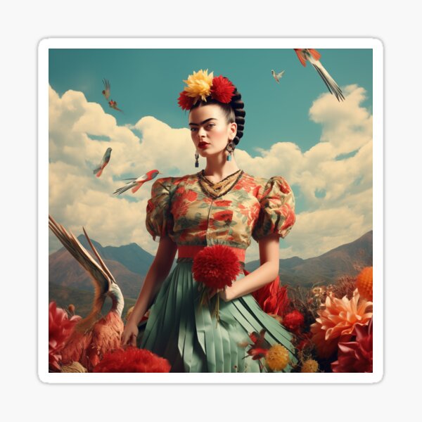 Item preview, Frida Kahlo adorned with stylish cornrows designed and sold by AIbrushedHamlet.