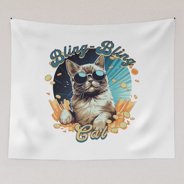 Item preview, Crypto Rain on Cat with Sunglasses  designed and sold by JonathanP514.
