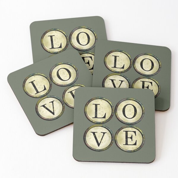 Item preview, LOVE in old Typewriter keys designed and sold by Neeshki.