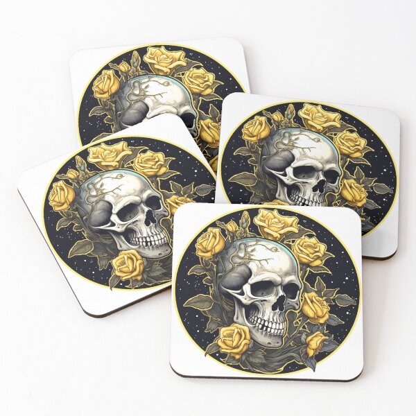Item preview, Bones and Botany - Yellow Roses Death Stare designed and sold by Fantasy Masterpiece.