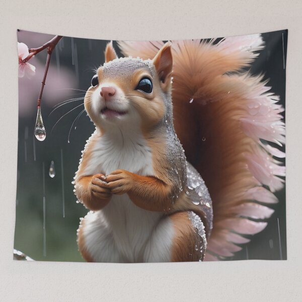 Item preview, Cute Squirrel In The Rain designed and sold by TheArtOfPat.