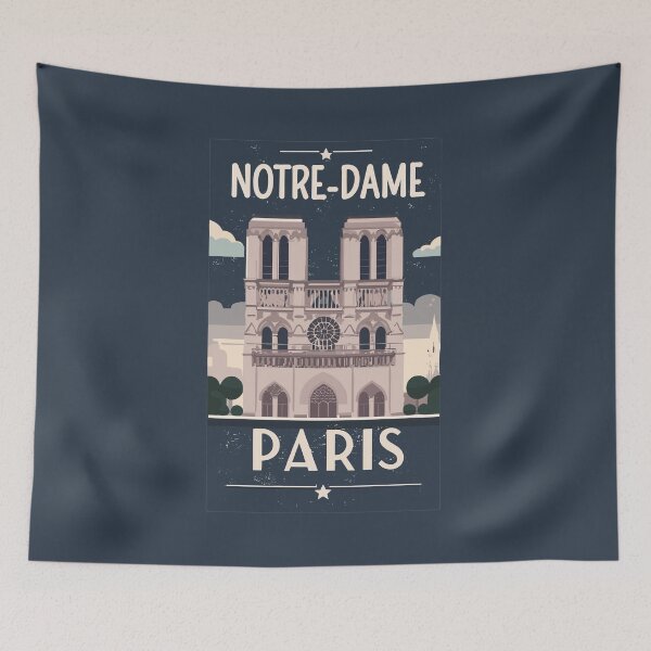 Item preview, A Vintage Travel Art of the Notre-Dame Cathedral in Paris - France  designed and sold by GoodOldVintage.