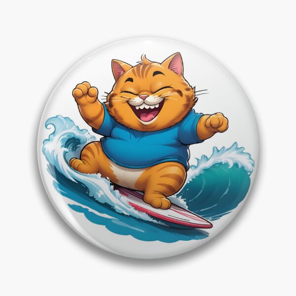 Item preview, Fluffy cute cat wave surfing designed and sold by shopsmarty.
