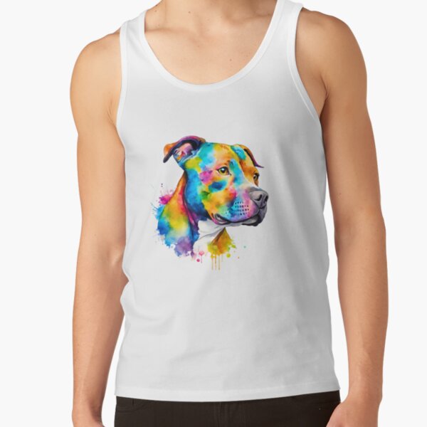 Artikel-Vorschau von Pitbull-Terrier-Aquarell-Porträt, designt und verkauft von Fredster1966.