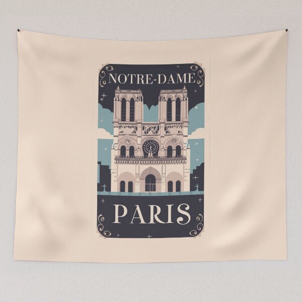 Item preview, A Vintage Travel Art of the Notre-Dame Cathedral in Paris - France  designed and sold by GoodOldVintage.
