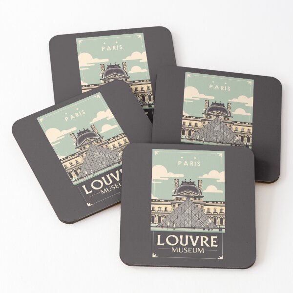 Item preview, A Vintage Travel Art of the Louvre Museum in Paris - France  designed and sold by GoodOldVintage.