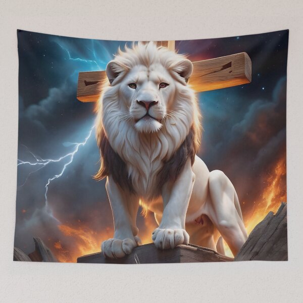 Aperçu de l'œuvre Fierce Magical White Lion créée et vendue par TheArtOfPat.