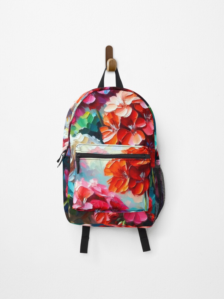 Thumbnail 1 of 3, Backpack, Geranium Flowers designed and sold by ChrisButler.
