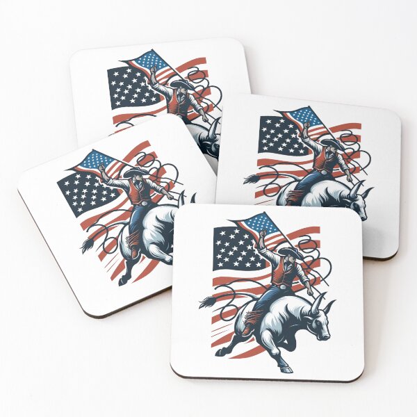 Item preview, Patriotic Rodeo: American Spirit Bull Rider designed and sold by RanchersRoots.