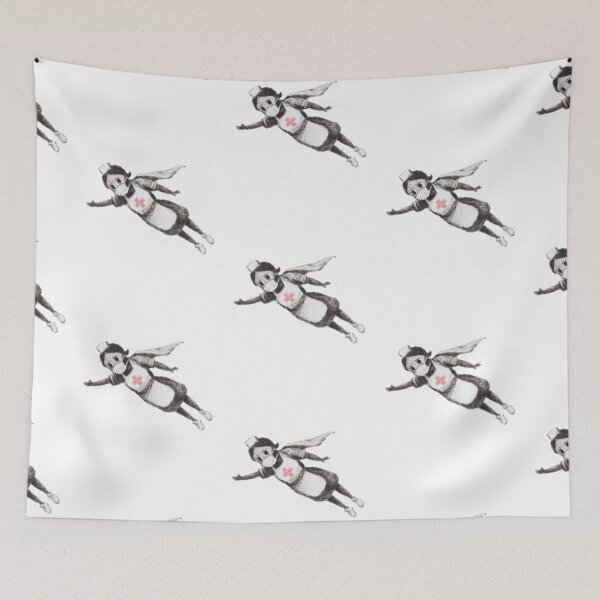 Item preview, Super Nurse (Banksy - Game Changer) designed and sold by RoleyPoleyHami.