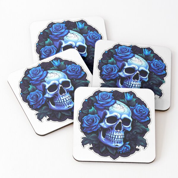Item preview, Bones and Botany - Skull and Blue Roses designed and sold by Fantasy Masterpiece.