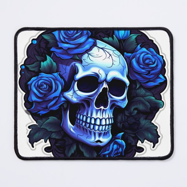 Item preview, Bones and Botany - Skull and Blue Roses designed and sold by Fantasy Masterpiece.