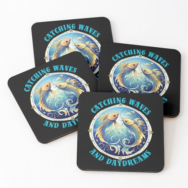 Item preview, Catching Waves And Daydreams. pisces quote designed and sold by ZodiacWonders.