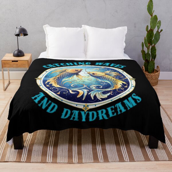 Item preview, Catching Waves And Daydreams. pisces quote designed and sold by ZodiacWonders.