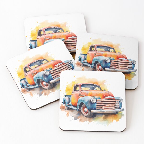 Item preview, 1950s Pickup Truck Classic Car Watercolor Print designed and sold by StefNomadLife.