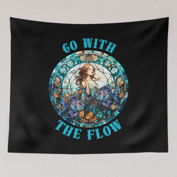 Item preview, Go With The Flow. pisces quote designed and sold by ZodiacWonders.