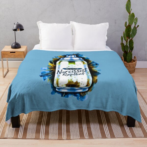 Item preview, Can Of Narcissist Repellent In Silver Blue Water Colour Style designed and sold by Vintage Hustle.