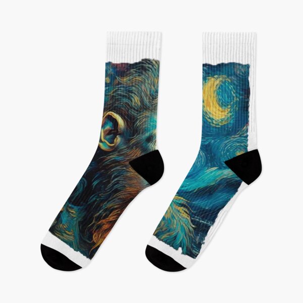 Item preview, A Wise Monkey at Starry Night - 1 designed and sold by OnlyClassicArt.