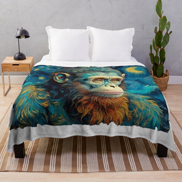 Item preview, A Wise Monkey at Starry Night - 1 designed and sold by OnlyClassicArt.