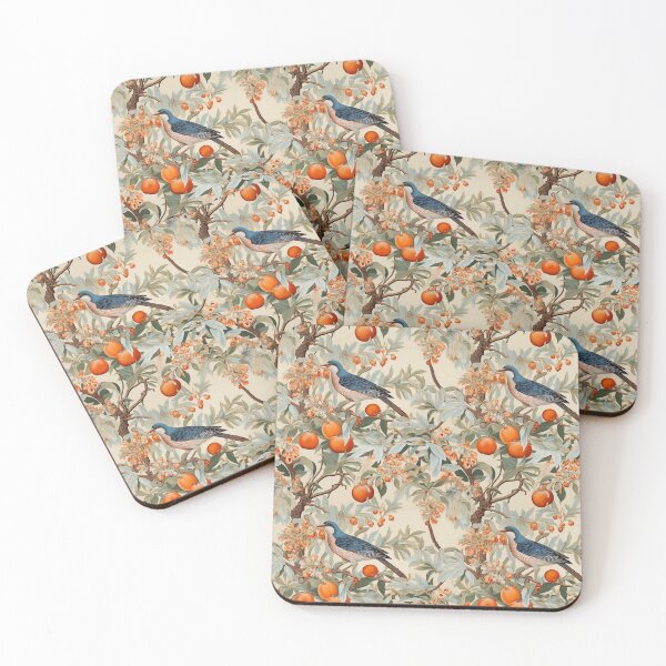 Item preview, Bird and Oranges Seamless Pattern designed and sold by Sototos® ⭐⭐⭐⭐⭐.