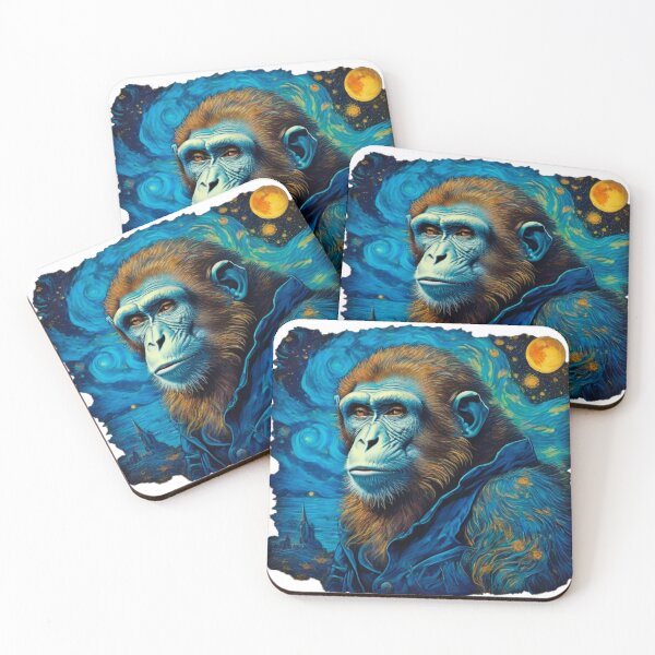 Item preview, The Wise Monkey at a Starry Night designed and sold by OnlyClassicArt.