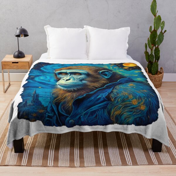 Item preview, The Wise Monkey at a Starry Night designed and sold by OnlyClassicArt.
