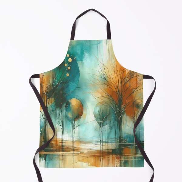 Item preview, Abstract Trees Turquoise and Gold designed and sold by heartsake.