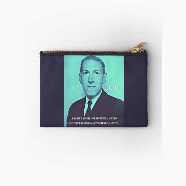 Item preview, H.P. Lovecraft portrait and quote: Creative minds are uneven, and the best of fabrics have their dull spots. designed and sold by artbleed.