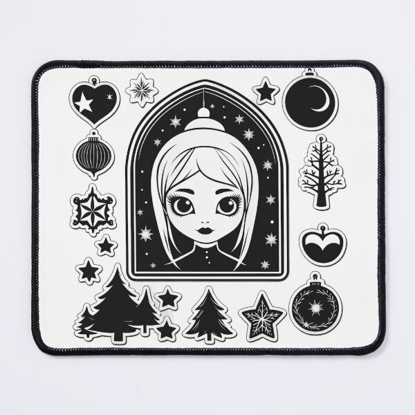 Item preview, Cute Goth Girl Holiday Sticker Set designed and sold by Earth Nature Creations.