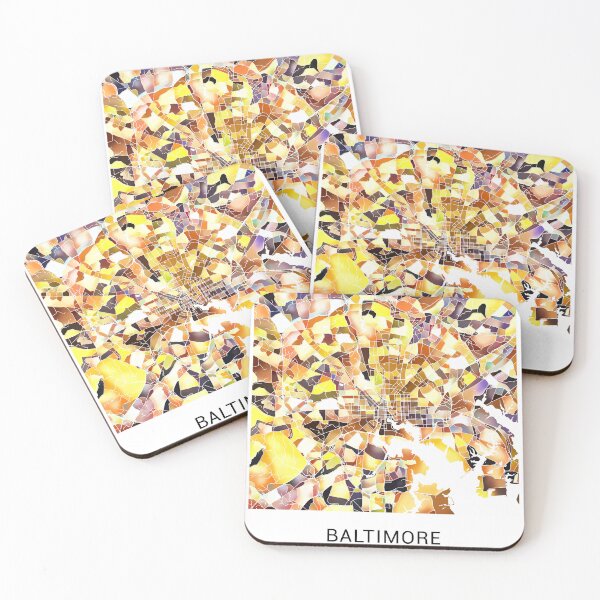 Item preview, Baltimore Maryland Named City Map - Golden Yellow designed and sold by StylishStacks.