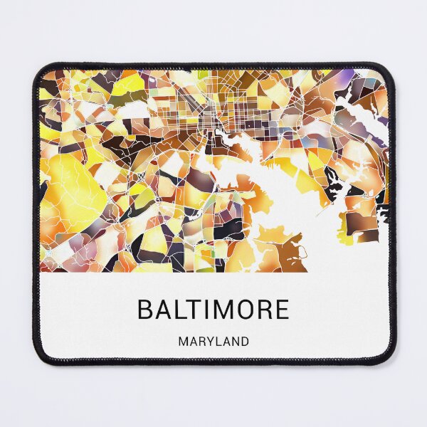 Item preview, Baltimore Maryland Named City Map - Golden Yellow designed and sold by StylishStacks.
