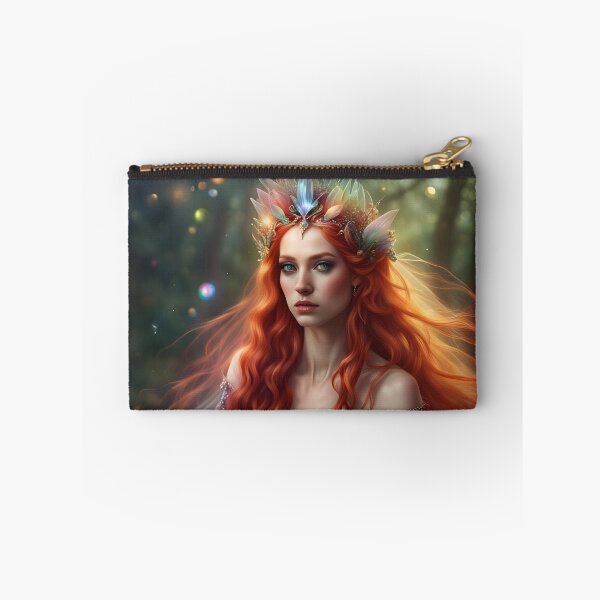 Item preview, Beautiful Enchanted Elf Portrait Redhead Mystical Magic Fairy Rainbow designed and sold by FantasyJo.