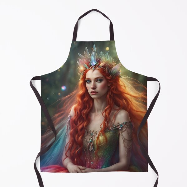 Item preview, Beautiful Enchanted Elf Portrait Redhead Mystical Magic Fairy Rainbow designed and sold by FantasyJo.