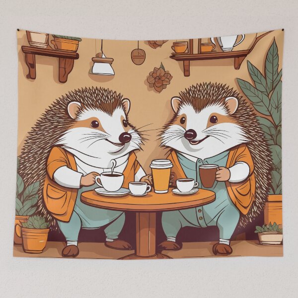 Item preview, Hedgehogs Tea Buddies Artwork designed and sold by WildlifeInc.