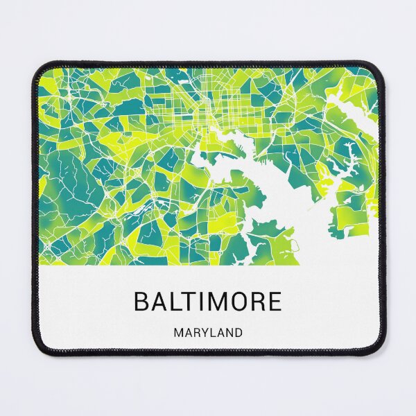 Item preview, Baltimore Maryland Named City Map - Green-Yellow Duotone designed and sold by StylishStacks.