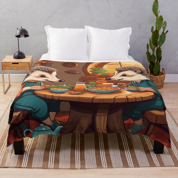 Item preview, Hedgehogs Eating Lunch Artwork designed and sold by WildlifeInc.