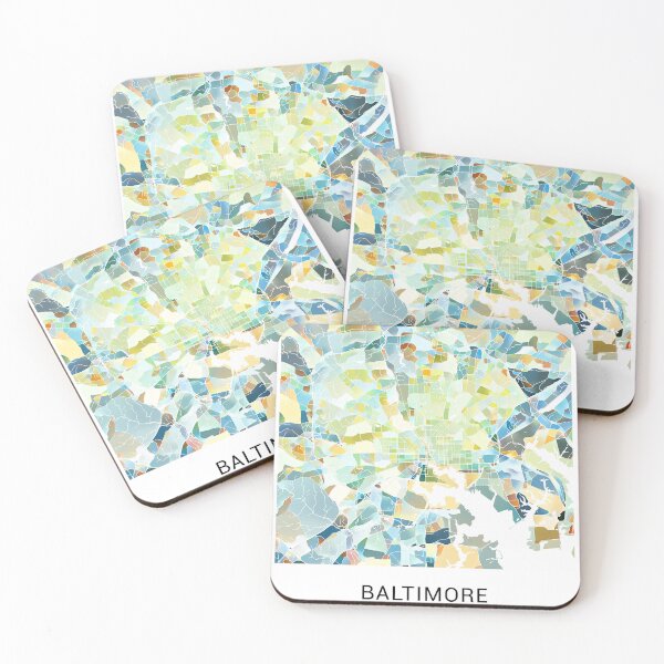 Item preview, Baltimore Maryland Named City Map - Pastel Color Scheme designed and sold by StylishStacks.
