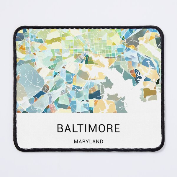 Item preview, Baltimore Maryland Named City Map - Pastel Color Scheme designed and sold by StylishStacks.