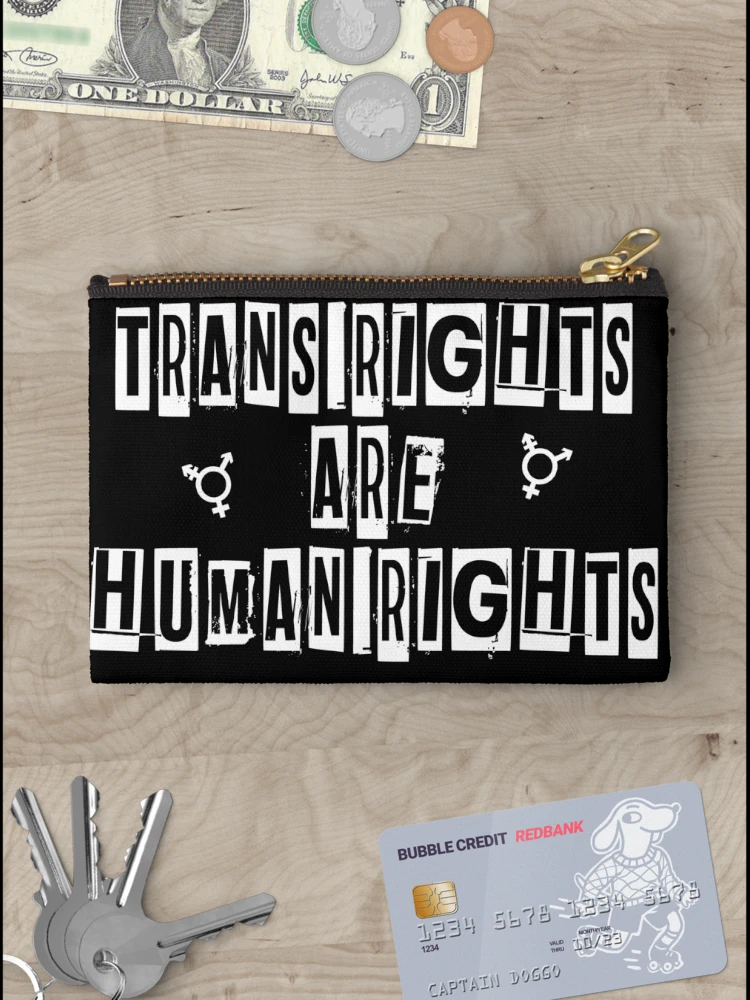 Thumbnail 3 of 4, Zipper Pouch, Trans Rights Are Human Rights designed and sold by transprince.